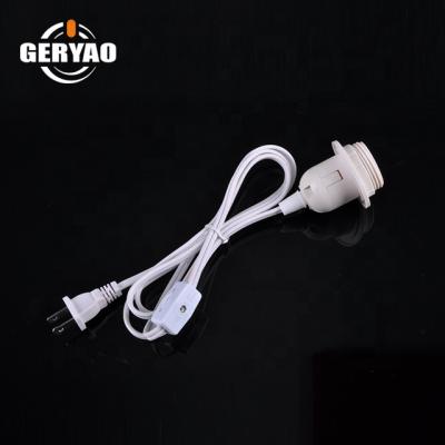 China Home Appliance Factory Price Canada USA 2 Pin Plug With Extension Cord, On/Off Toggle, E26 Lampholder for sale