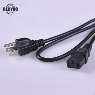 China Home Appliance USA 3 Pin Male Plug With 3 Core Cable And Power Connector Female Plug for sale