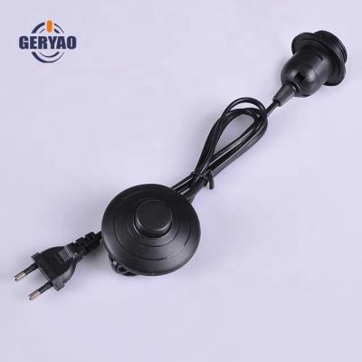 China Customized Home Appliance CE CE VDE ROHS Approved EU 2 Pin Plug Cable With Foot Switch And E27 Lamp Socket for sale