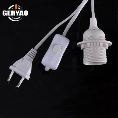 China QI Puzzle Light European Standard E27 Socket Plug Cord Connector With Re-wirable Switch for sale