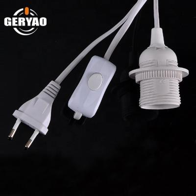 China QI Puzzle Light European Standard E27 Socket Plug Cord Connector With Re-wirable Switch for sale