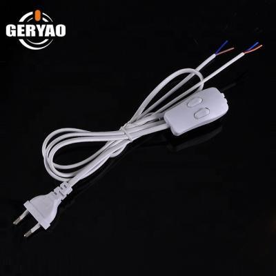 China European standard consumer electronics power cord with plug, dual control switch, 2 wire ends outlet for sale