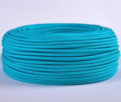 China Home Appliance Colored Round Textile Coating Electric Cable Wire , Dark Green Textile Woven Cable for sale