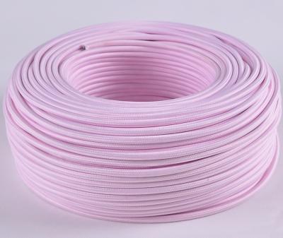 China Household Electrical Appliance CE VDE ROHS Approved Cloth Cotton Coated Power Cord , Cloth Covered Wire Light Pink for sale