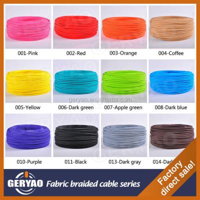 China Overhead Colorful Vintage Cloth Cable , Braided Textile Colorful Copper Wire for sale