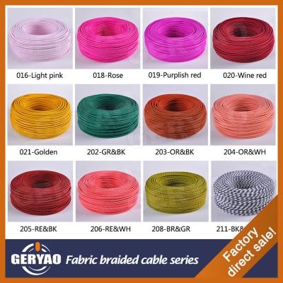 China Overhead Made Of China Colored Cloth Covered Cotton Cloth Yarn Colored Electric Cable for sale