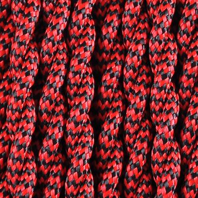 China Decorative Fabric Twisted Yarn Overhead Red Black Colored Rayon Wrapped Power Cable Rayon Braided Copper Wire for sale