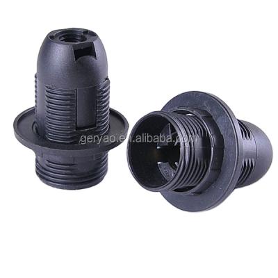 China Screw Cap Lighting Spare Parts E14 Plastic Socket With Ring for sale