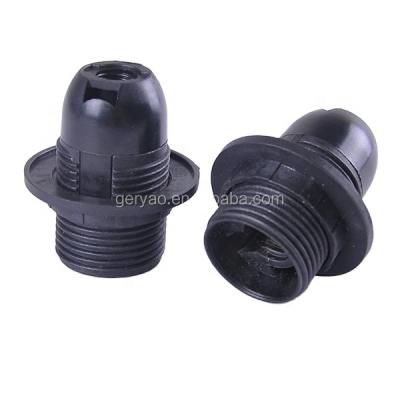 China Screw Cap Lighting Spare Parts E14 Plastic Socket With Ring for sale