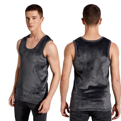 China QUICK DRY Mens Thermal Vest Thickened Thin Top Thermal Fleece Lined Underwear Vest Tank Tops for sale