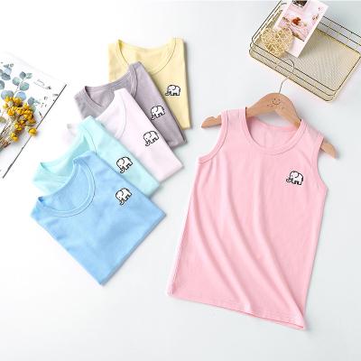 China Cartoon Underwear Baby Kids Anti Shrinkage Boys Print Shirt Crewneck Sleeveless Tank Top For Kids Invest for sale