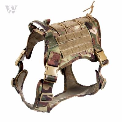 China Viable Factory Custom Tactical Molle Dog Vest Harness Dog Bag Carrier Increasing Displacement Nylon Coat for sale