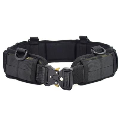 China Custom High Quality Multi-Functional Duty Tactical Restraint Molle Police Patrol Military Padded Belt With Good Metal Buckle for sale