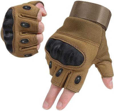 China Tan Rubber Knuckle Knuckle Anti-skid Anti-skid Combat Fashion Military Tactical Safety The Other Half Finger Sports Gloves for sale