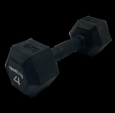 China Eco-friendly Non-slip Commercial Wholesale Dumbbell Full Rubber Cover Coated Handle Hex Dumbbells For Men for sale