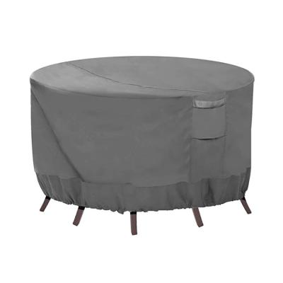 China Anti-uv/Rainproof/Dustproof 420D custom logo Outdoor furniture covers Garden outdoor patio Waterproof and dustproof round Table cover for sale