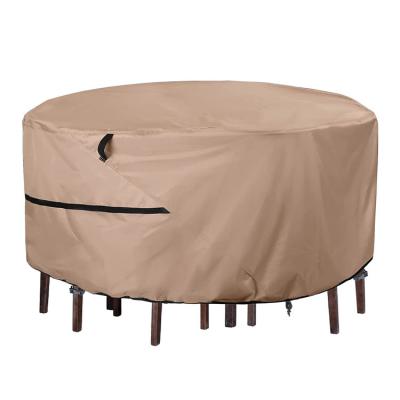 China Anti-uv/Rainproof/Dustproof customized size 600d Oxford Patio Furniture Rain Cover Outdoor Garden Waterproof round Table Cover for sale