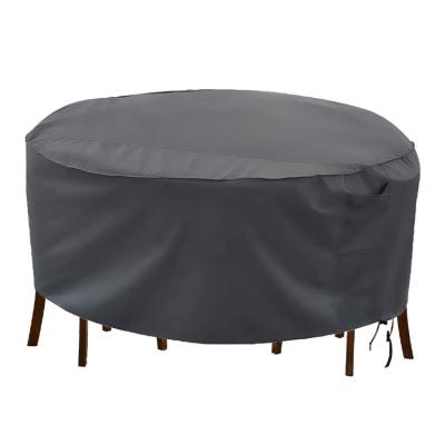 China Anti-uv/Rainproof/Dustproof Waterproof 600d pvc coating black Garden Outdoor round dining table cover Patio Furniture Cover for sale