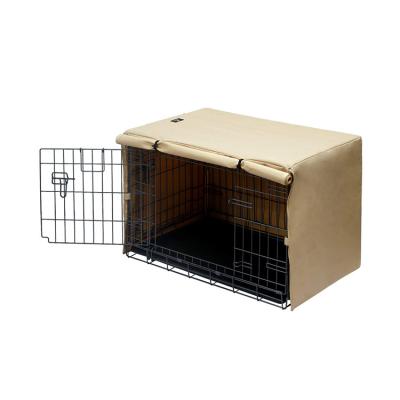 China Windproof OEM dustproof custom size and logo 210D Oxford Waterproof Durable Dog Crate Cover for sale