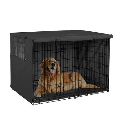 China Windproof dustproof custom size OEM waterproof 420D Pet Cage cover Folding Dog Crate cover fabric Dog House durable oxford Crate cover for sale