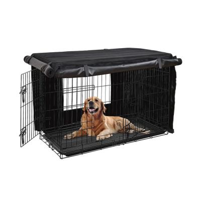 China Windproof custom size dustproof waterproof 600D Non-Slip Kennel Pet Dog Cage Crate Cover Mesh Dog Crate Cover for sale