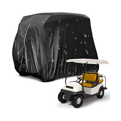 China Anti-uv/Rainproof/Dustproof custom logo 420d high quality Waterproof Sunproof Dustproof Black 4 Passenger Club Golf Cart Rain Cover for sale