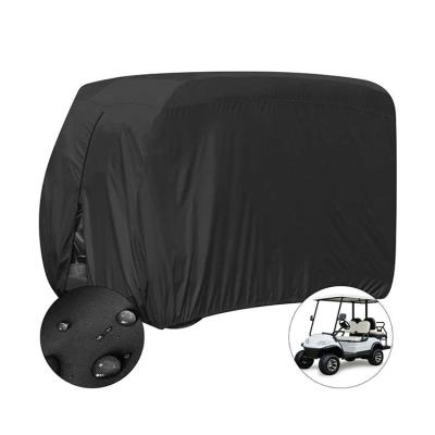 China Anti-uv/Rainproof/Dustproof Heavy duty windproof 210D Polyester with silver Coating Waterproof Foldable 2 seater Golf Cart Cover for sale