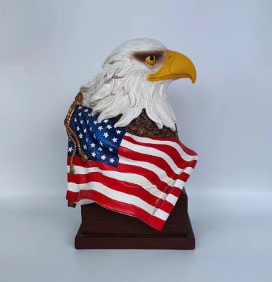 China New Design Classic Resin Customized Global American Flags Style With Eagle Head Statue Figurines Craft for sale