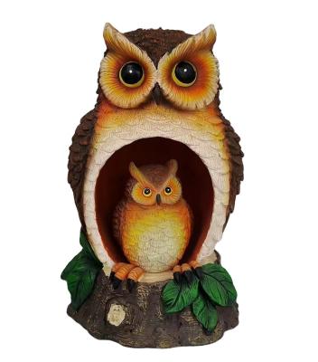 China Garden World Creative Vivid Resin Craft Size Animal Owl Nesting Doll Gifts Ornament Decoration for sale