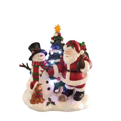 China World's Beautiful Exquisite Wholesale Personalized Cute Santa Christmas Birthday Resin LED Opens Decoration For Kids Family Toy Gift for sale