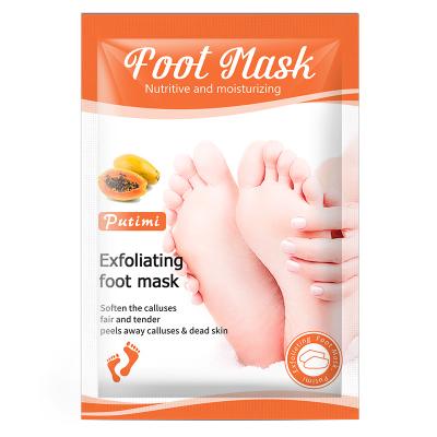 China Natural Organic Moisturzing Putimi Selling Dry Foot Skin Care Feet Skin Moisturizing Peeling Footmask Exfoliating Socks Foot Mask for sale