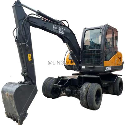 China China brand Mini Wheel Excavator Jinggong JG80S / used wheel excavator 6 ton excavator hot sale 0.25mÂ³ for sale