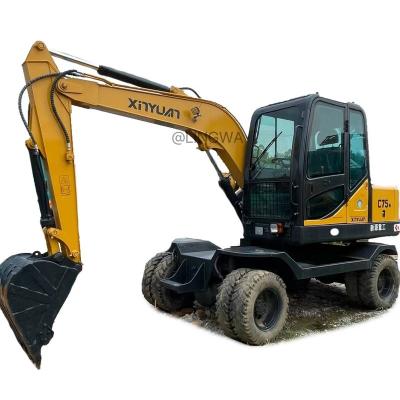 China Original China 7ton 6ton mini used wheel excavator  XY75w-9 /Second hand wheel excavator used machine for construction 0.35mÂ³ for sale