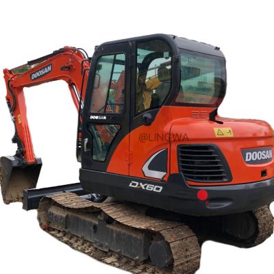 China Mini Excavator Original Korea Used Hydraulic  Doosan DX60 Excavator  in good condition for sale 0.21mÂ³ for sale