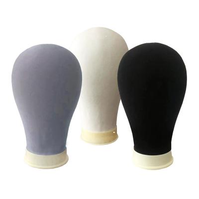 China Main Wholesale Colorful Velvet Covered Foam Head Display Mannequin Head For Wig for sale