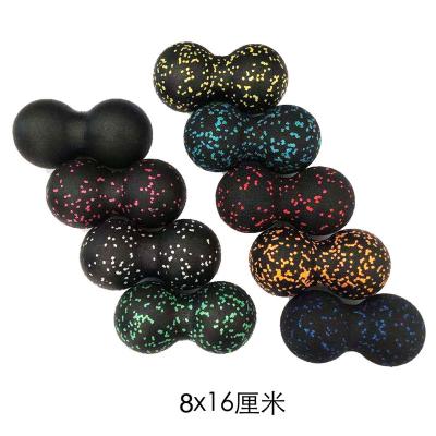 China Custom Body Logo 8x16cm PPE Peanut Ball Double Foam Massage Ball Lacrosse Ball for sale