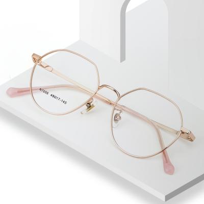 China Square In Titanium Alloy Rose Gold Women Optical Frame Frame Girls Big Frames Optical Glasses for sale