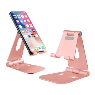 China Mobile Phone Adjustable Desktop Foldable Stand Aluminum Alloy Portable Phone Stand For Mobile Phone Stand And Smart Tablets for sale