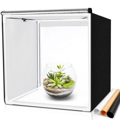 China 80*80*80cm Portable Photo Studio Light Box Photo Softbox Photo Lightbox Tent with 3 Color Backdrops for Studio Photographer Box LED Lights for sale