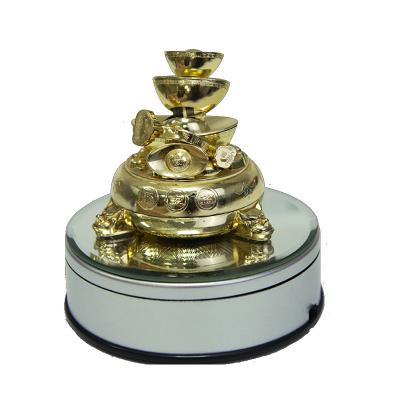 China Colorful Metal Diameter 12cm ElectricJewellery Display Stand For Shops LED Display Revolving Turntable for sale