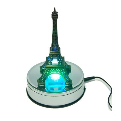 China Metal 12CM 360 Degree Rotating Power LED Jewelry Display Stand Solar Turntable for sale