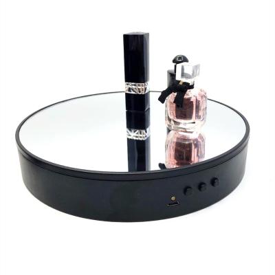 China Acrylic+Glass 20CM 360 Degree Rotating Display Turntable For Jewelry, Watch, Glasses Stand Display Set With Mirror Top for sale