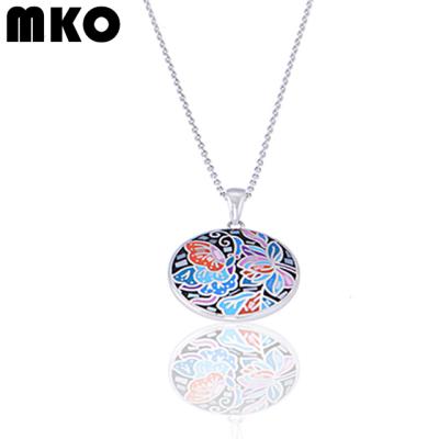 China Fashionable Wholesale Fine Jewelry 925 Sterling Silver Shell Enamel Pendant Necklace For Women for sale