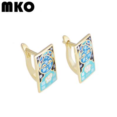 China Fashion Jewelry Women Earring 925 Sterling Silver Enamel Cartoon Stud Earrings For Women 2021 for sale