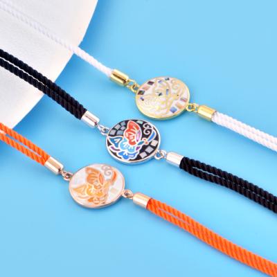 China Custom Hot Selling Fashion Women Jewelry Trendy 925 Silver Butterfly Woven Women Enamel Bracelet for sale