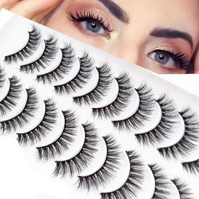 China Wholesale 10Pairs Nice Eyelash Extension 3D Mink Lashes Natural Eyelashes Dramatic False Eyelashes Natural Soft False Eyelashes Makeup for sale