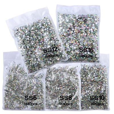 China Fashion 1440pcs/bag Fashion 1440pcs/bag Non HotFix FlatBack 3D Gold Material Eco-friendly Clear Crystal Nail Art Rhinestones Decorations Shoes And Nail Decoration ab for sale