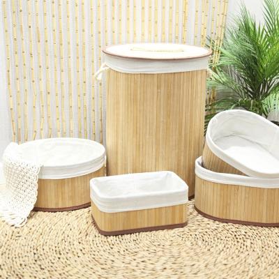 China High quality ; Environmental Friendly Folding Folding Basket Storage Materials Bamboo Laundry Basket for sale