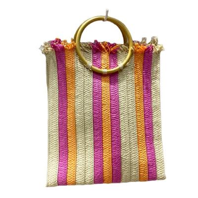 China Wholesale Durable Practical High Quality Custom Design Fashion Straw Portable Women Paper Beach Bag for sale