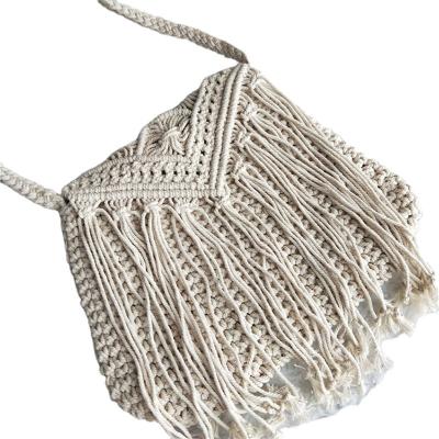 China High quality ; Simple Crochet Tassels Women's Macrame Environmental Friendly Materials Handmade Shoulder Bags for sale